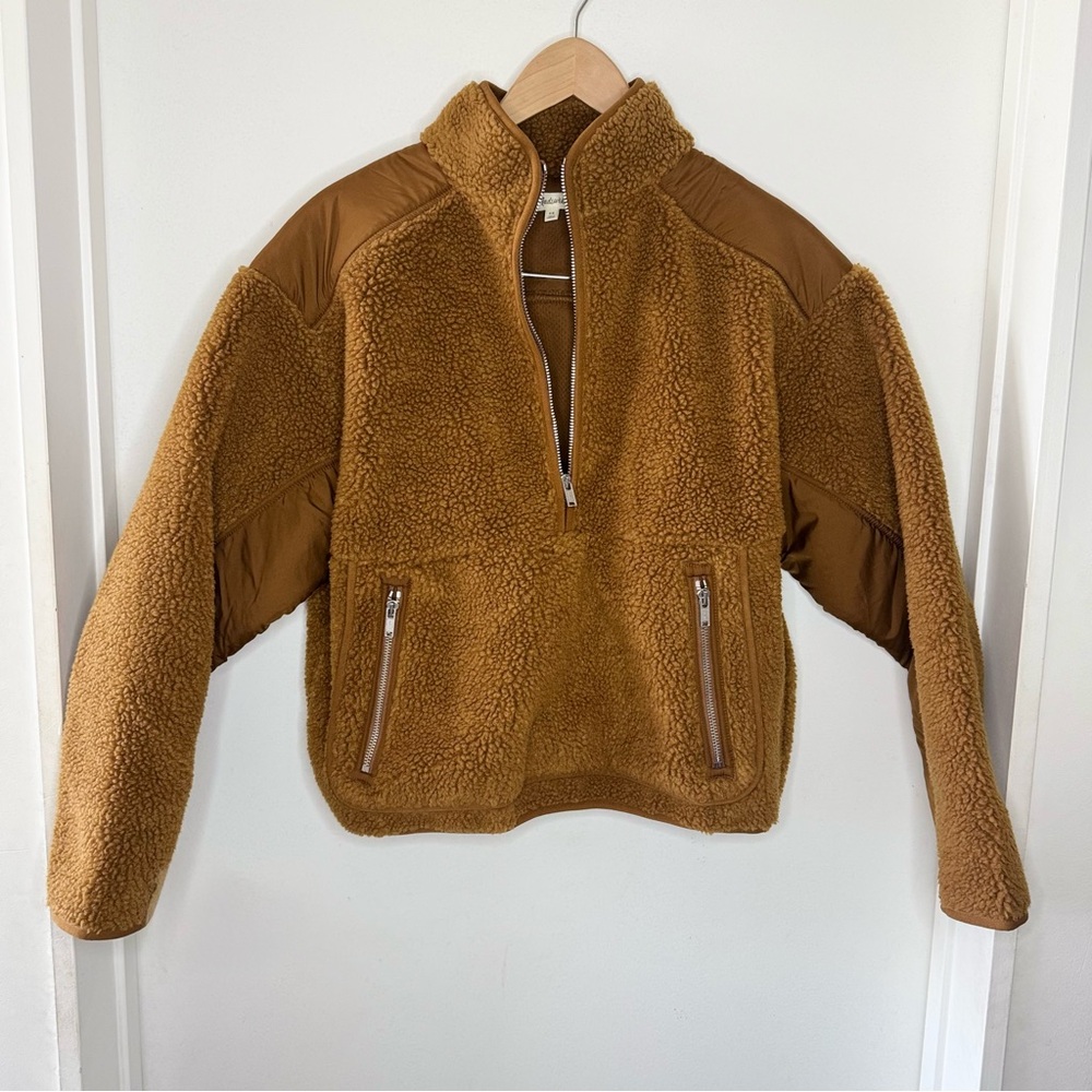 Madewell Faux Shearling Half Zip Pullover Women’s X SMALL EUC